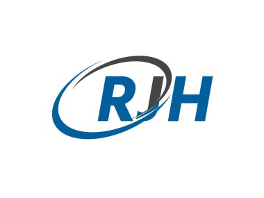 RJH yaratıcı logo tasarımı vektör çizimi