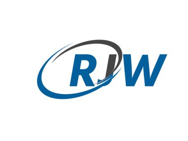 RJW yaratıcı logo tasarımı vektör çizimi