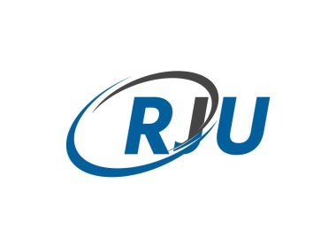 RJU yaratıcı logo tasarımı vektör çizimi