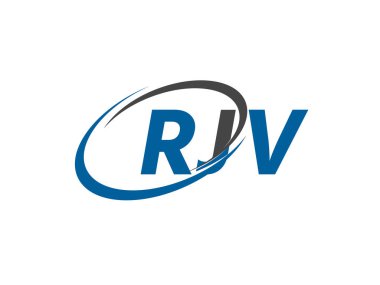 RJV yaratıcı logo tasarımı vektör çizimi