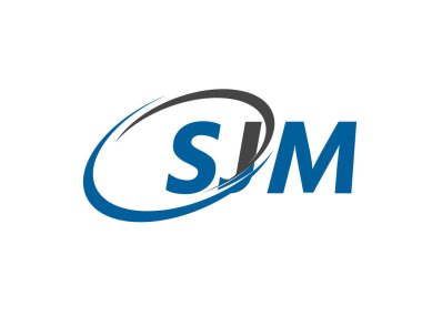 SJM yaratıcı logo tasarımı vektör çizimi