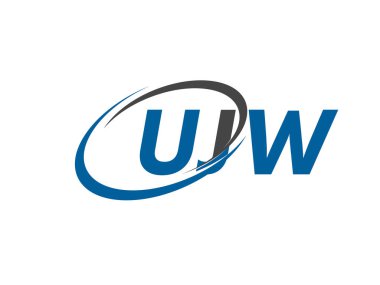 UJW yaratıcı logo tasarımı vektör çizimi