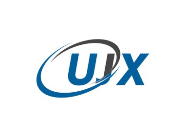 UJX yaratıcı logo tasarımı vektör çizimi
