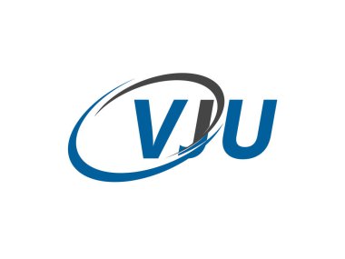 VJU yaratıcı logo tasarımı vektör çizimi
