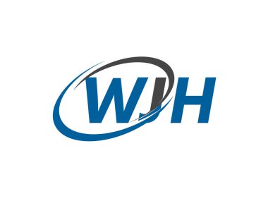 WJH yaratıcı logo tasarımı vektör çizimi