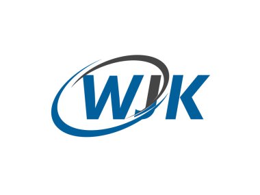 WJK yaratıcı logo tasarımı vektör çizimi