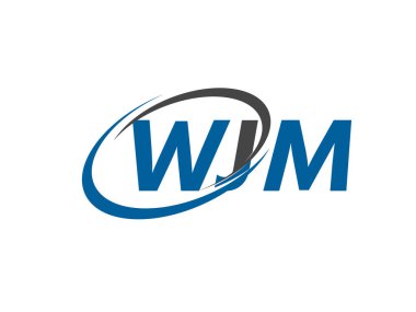 WJM yaratıcı logo tasarımı vektör çizimi