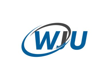 WJU yaratıcı logo tasarımı vektör çizimi