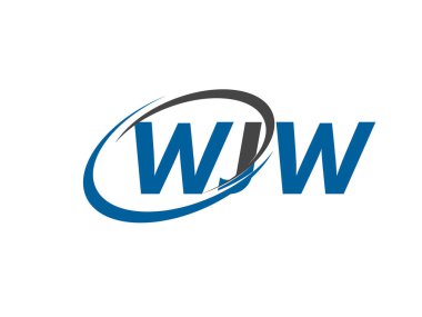 WJW yaratıcı logo tasarımı vektör çizimi