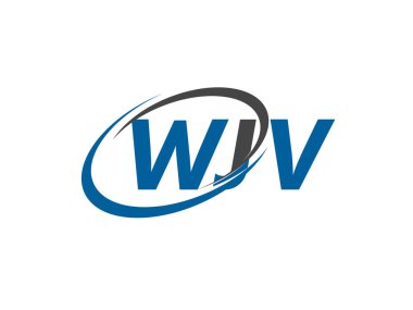 WJV yaratıcı logo tasarımı vektör çizimi
