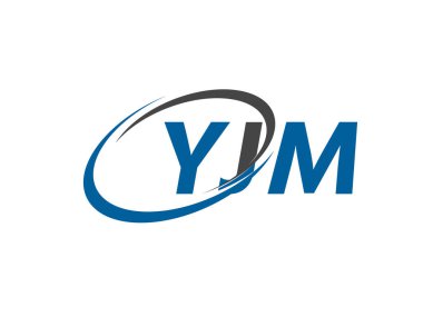 YJM yaratıcı logo tasarımı vektör çizimi