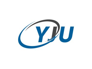 YJU yaratıcı logo tasarımı vektör çizimi
