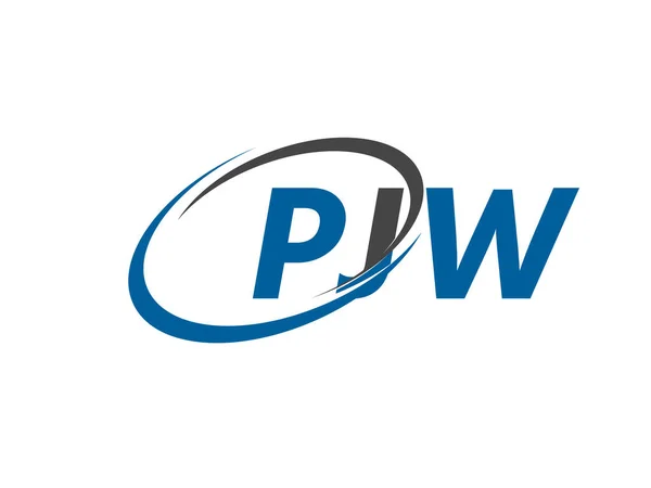 Εικονογράφηση Φορέα Σχεδιασμού Δημιουργικού Λογότυπου Pjw — Διανυσματικό Αρχείο