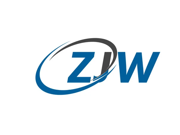 Zjw创意标志设计矢量插图 — 图库矢量图片