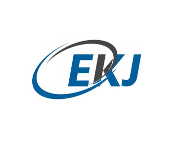 EKJ yaratıcı logo tasarımı vektör çizimi
