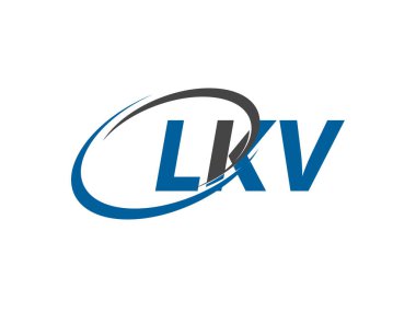 LKV yaratıcı logo tasarımı vektör çizimi