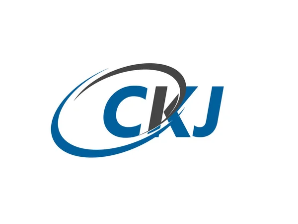 Illustration Vectorielle Design Logo Créatif Ckj — Image vectorielle