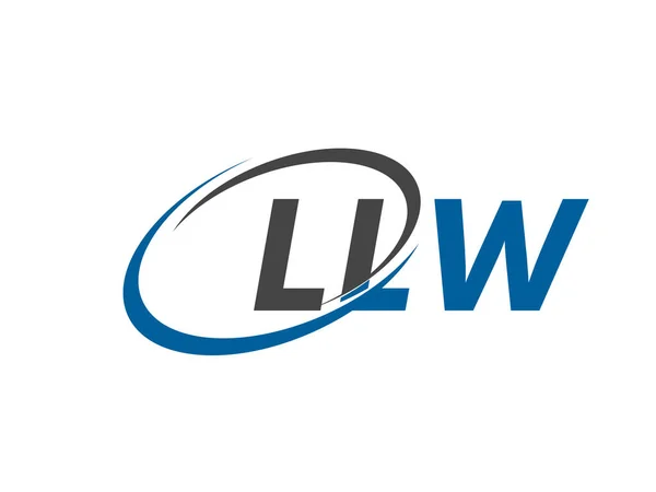 Llw Lettera Creativa Moderno Elegante Swoosh Logo Design — Vettoriale Stock