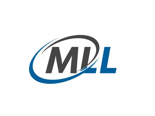 Mll Lettera Creativa Moderno Elegante Swoosh Logo Design — Vettoriale Stock