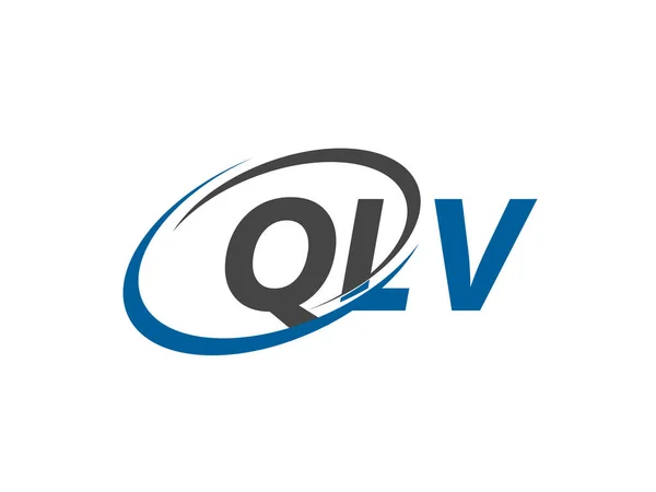 Qlv Письмо Креативный Современный Элегантный Дизайн Логотипа Swoosh — стоковый вектор