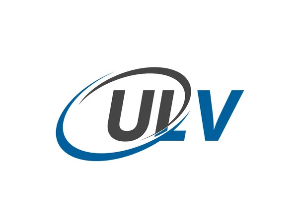 Ulv Carta Criativo Moderno Elegante Design Logotipo Swoosh — Vetor de Stock