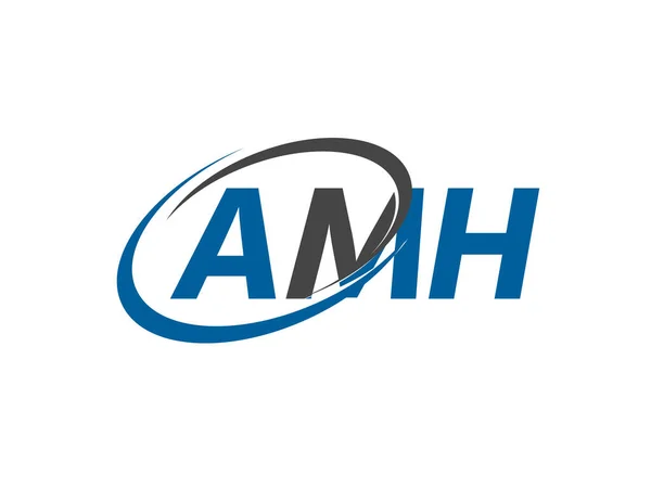 手紙創造的な現代的なエレガントなスウッシュのロゴデザイン Amh — ストックベクタ
