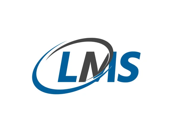 Lms Lettera Creativo Moderno Elegante Swoosh Logo Design — Vettoriale Stock