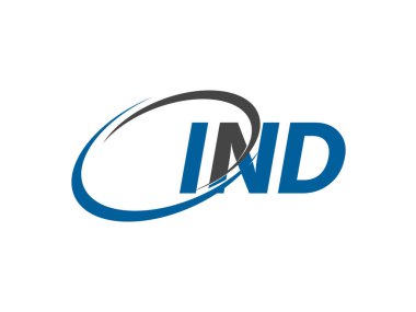 IND harfi yaratıcı modern zarif logo tasarımı