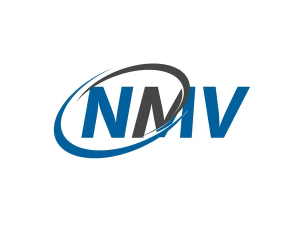 Nmv Carta Criativo Moderno Elegante Design Logotipo Swoosh — Vetor de Stock
