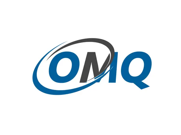 Omq Carta Creativa Moderno Elegante Diseño Logotipo Swoosh — Vector de stock
