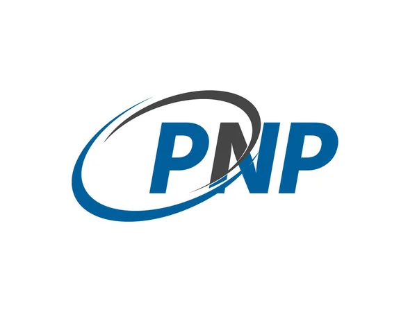 Pnp Brief Creatief Modern Elegant Swoosh Logo Ontwerp — Stockvector