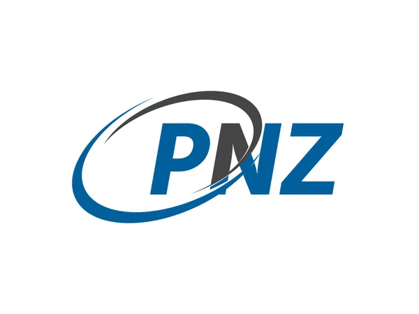 Pnz Dopis Kreativní Moderní Elegantní Swoosh Logo Design — Stockový vektor