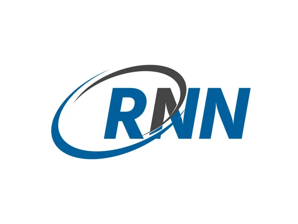 Rnn Carta Criativo Moderno Elegante Design Logotipo Swoosh — Vetor de Stock