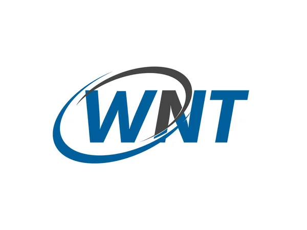 Wnt Letter Creatief Modern Elegant Swoosh Logo Ontwerp — Stockvector
