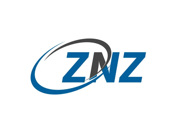 Znz Letter Kreativ Modern Elegant Swoosh Logo Design — Stockvektor