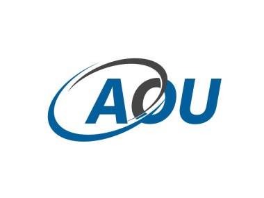 AOU yaratıcı logo tasarımı vektör çizimi   