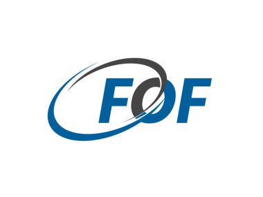 FOF yaratıcı logo tasarımı vektör çizimi   
