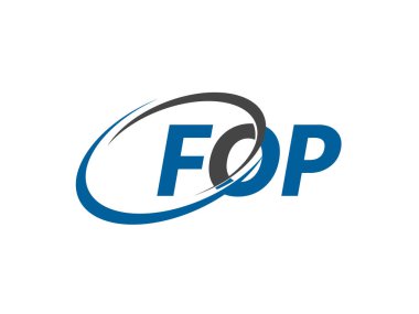 FOP yaratıcı logo tasarımı vektör çizimi   