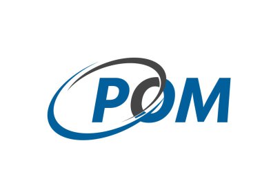 POM harfi yaratıcı modern zarif logo tasarımı