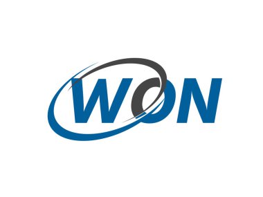 WON harfi yaratıcı modern zarif logo tasarımı