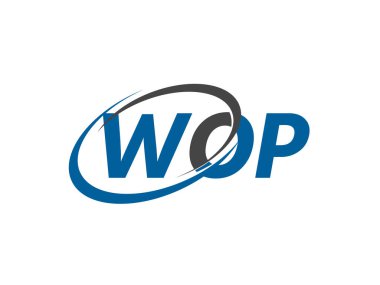 WOP letter creative modern elegant logo design