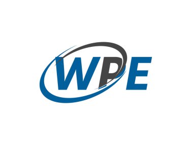 WPE harfi yaratıcı modern logo tasarımı