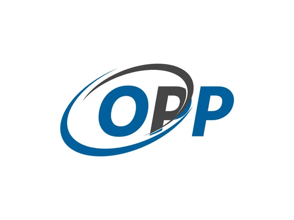 Επιστολή Opp Δημιουργικό Μοντέρνο Κομψό Σχεδιασμό Λογότυπου — Διανυσματικό Αρχείο