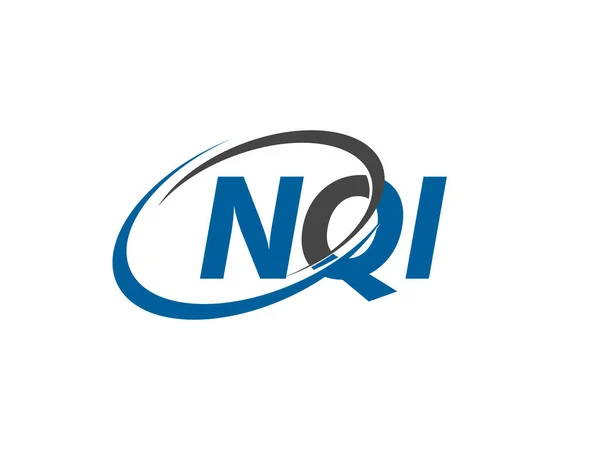 Επιστολή Nqi Δημιουργικό Μοντέρνο Κομψό Σχεδιασμό Λογότυπο Swoosh — Διανυσματικό Αρχείο