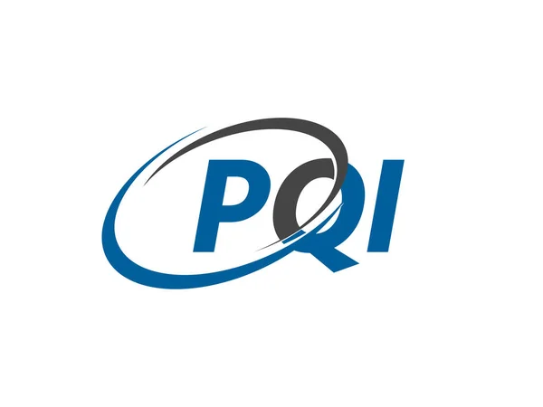 Επιστολή Pqi Δημιουργικό Μοντέρνο Κομψό Σχεδιασμό Λογότυπο Swoosh — Διανυσματικό Αρχείο