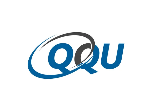 Qqu Lettera Creativo Moderno Elegante Swoosh Logo Design — Vettoriale Stock