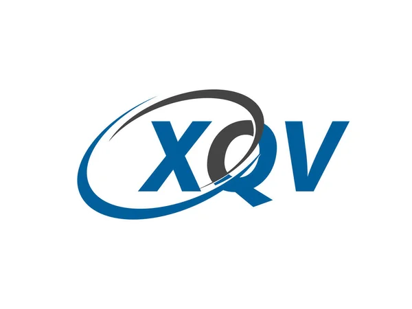 Xqv Письмо Креативный Современный Элегантный Дизайн Логотипа Swoosh — стоковый вектор