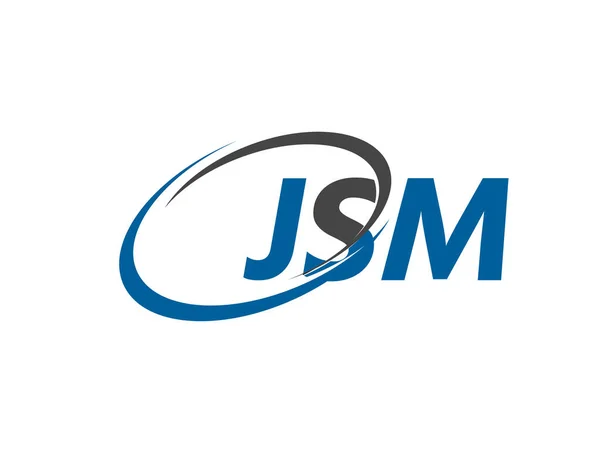 Jsm Лист Творчий Сучасний Елегантний Дизайн Логотипу — стоковий вектор