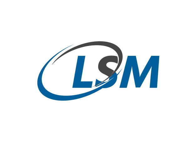 Lsm Harfi Modern Zarif Logo Tasarımı — Stok Vektör