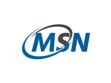 MSN harfi yaratıcı modern zarif logo tasarımı